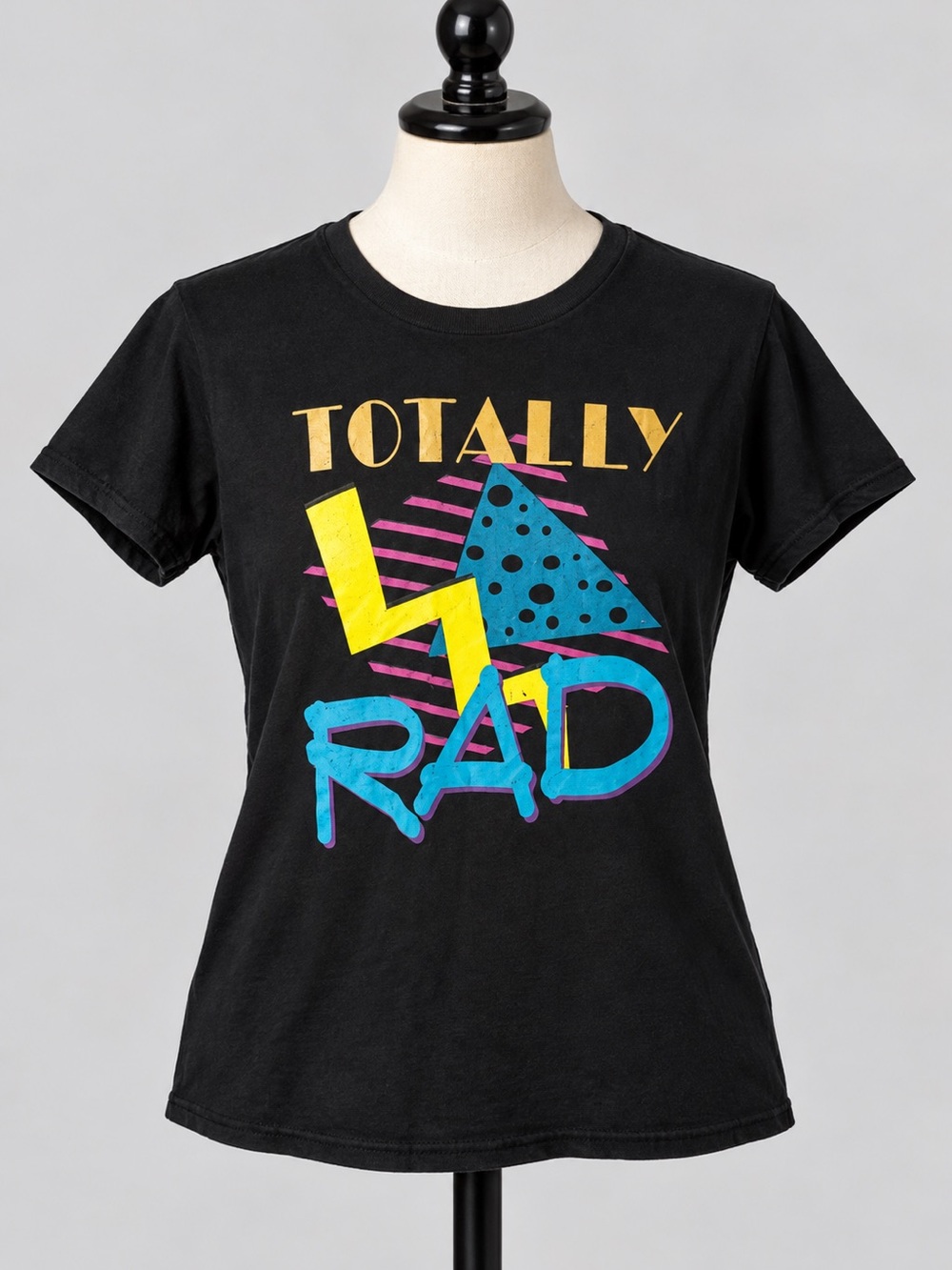 Totally Rad Retro Graphic Tee Black Size L